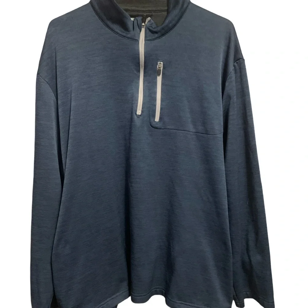 PGA Tour Blue Zip Up Sweater with Stand-Up Collar